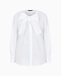 Lyocell blend shirt with bow on the neck