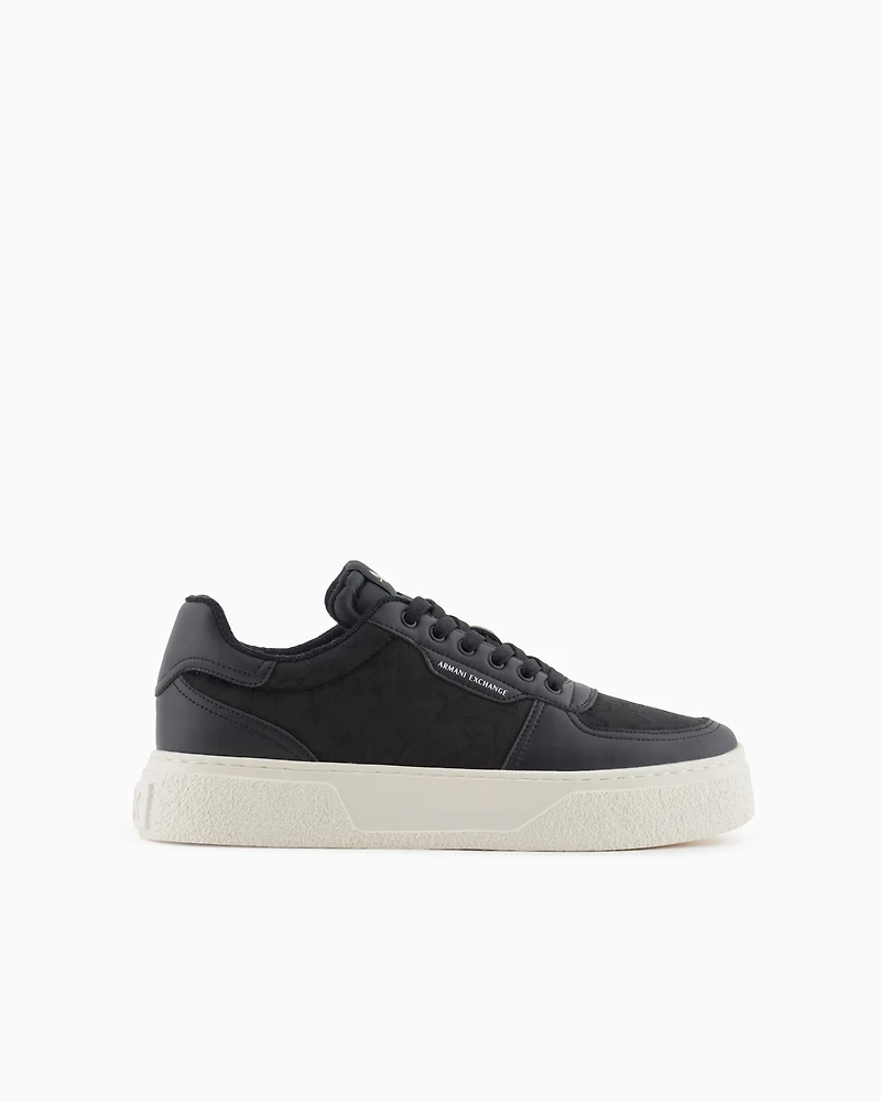 Fabric sneakers with allover logo