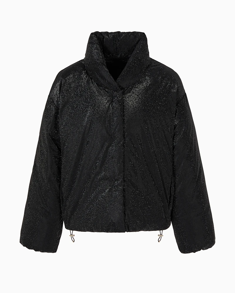 Full zip jacket with external coating fabric