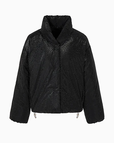 Full zip jacket with external coating fabric