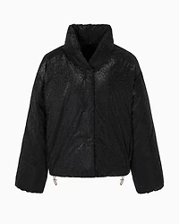 Full zip jacket with external coating fabric