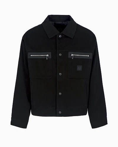 Boxy fit cotton jacket with pockets