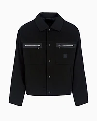Boxy fit cotton jacket with pockets