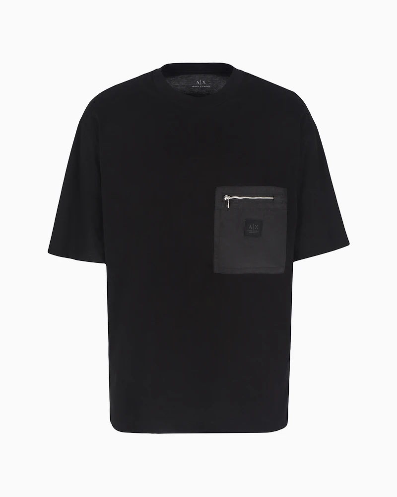 Relaxed fit T-shirt with zip pocket and logo