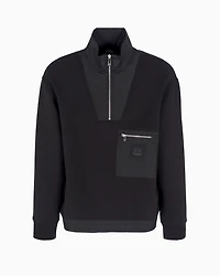 High neck zip up sweatshirt with pocket on the front