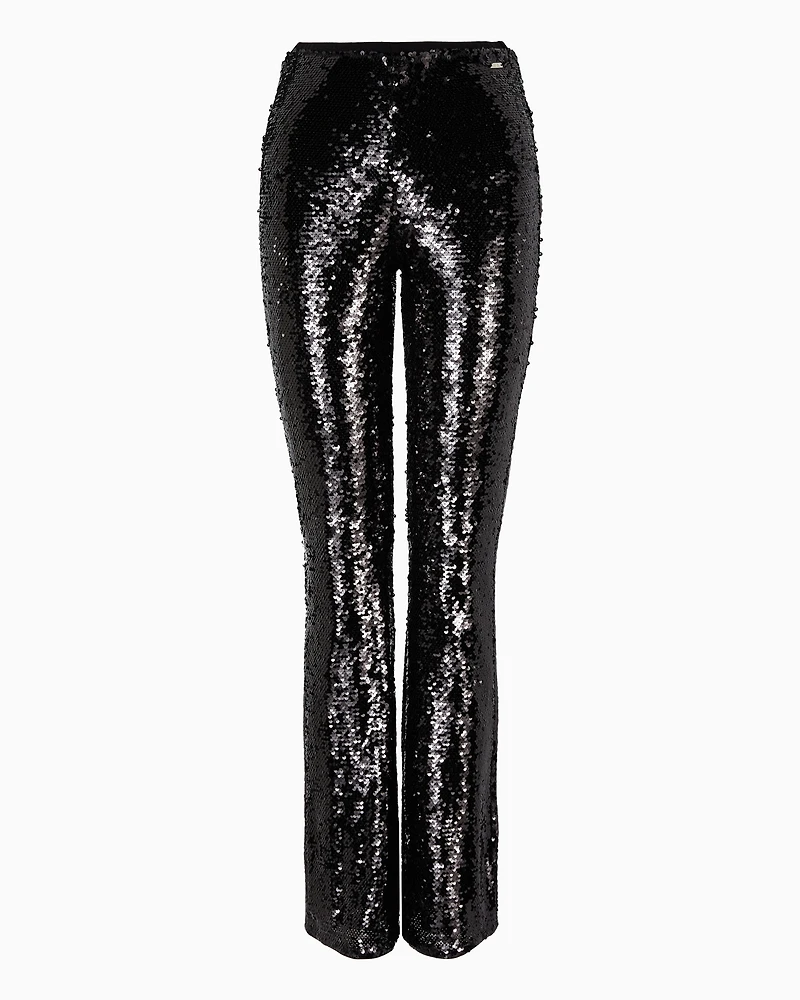 Flared trousers with sequins
