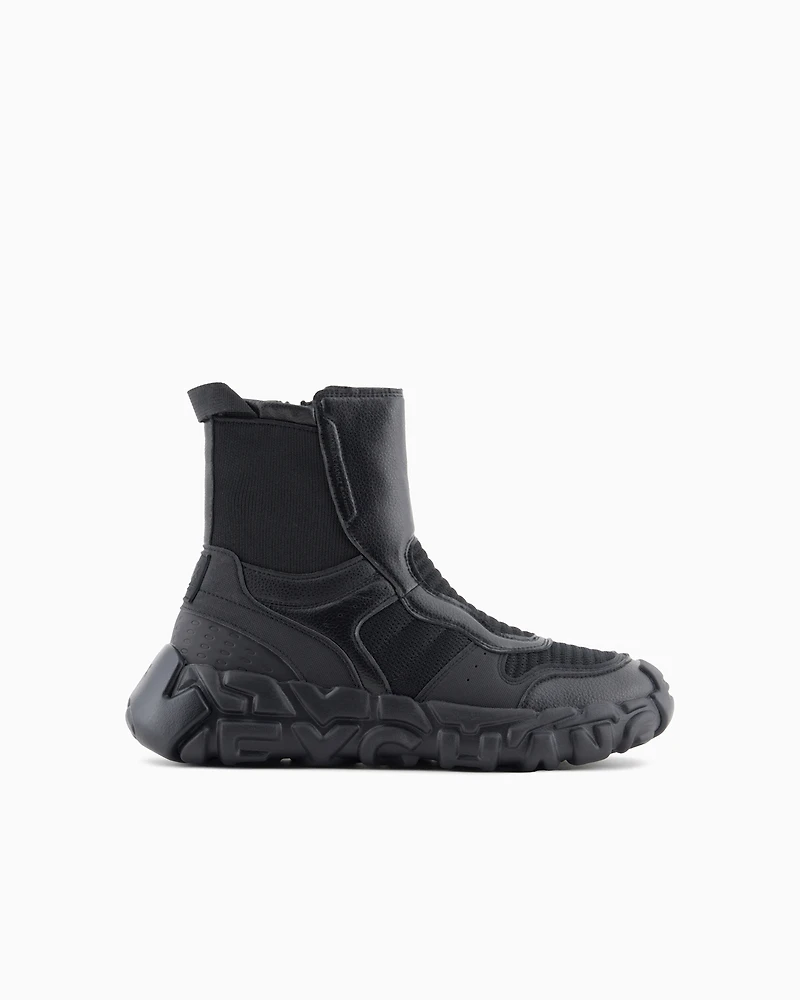 Oversized sole ankle boots with logo