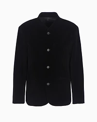 Single-breasted velvet jacket