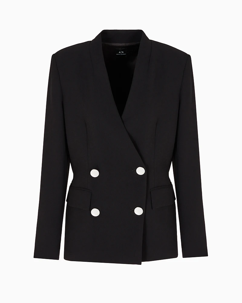 Double-breasted jacket with contrasting buttons