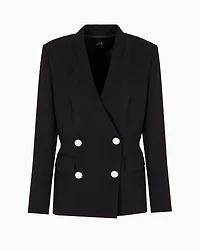 Double-breasted jacket with contrasting buttons