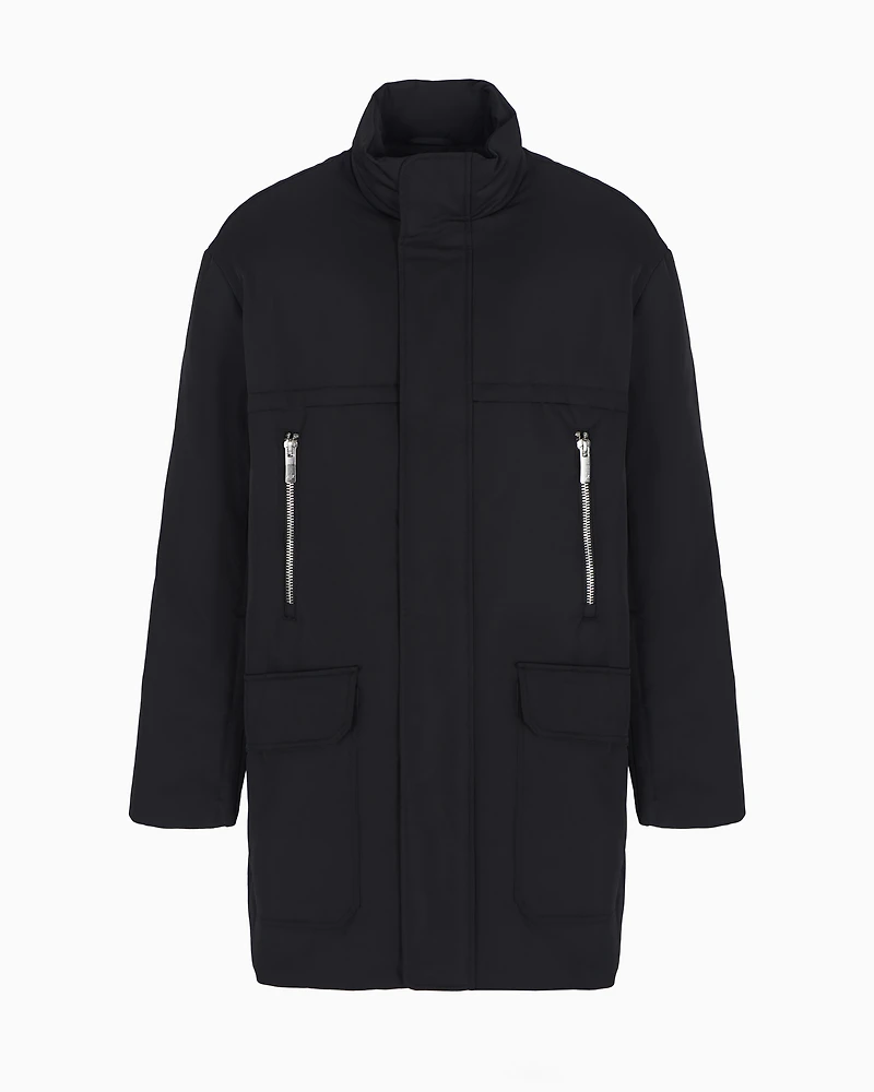 Full zip padded jacket twill