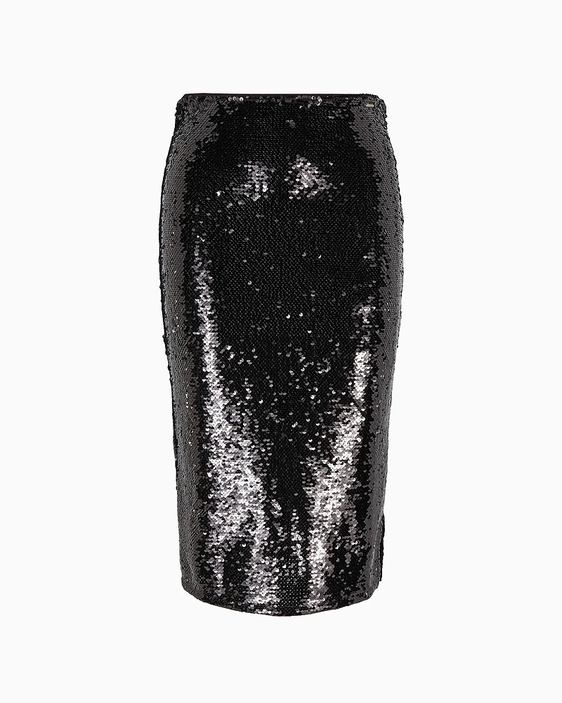 Midi skirt covered sequins
