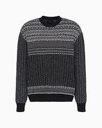 Two-tone tricot pattern sweater