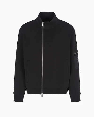 Sweatshirt with side zip pocket on sleeve
