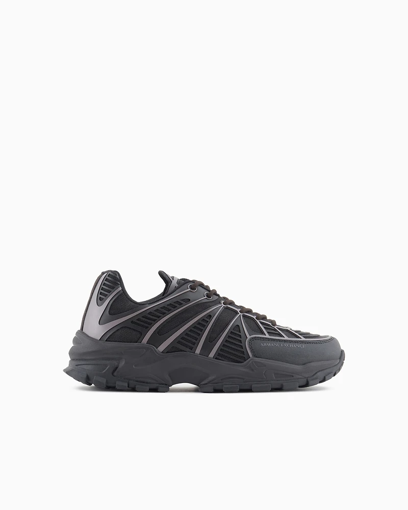 Sneakers with optical effect design and maxi sole