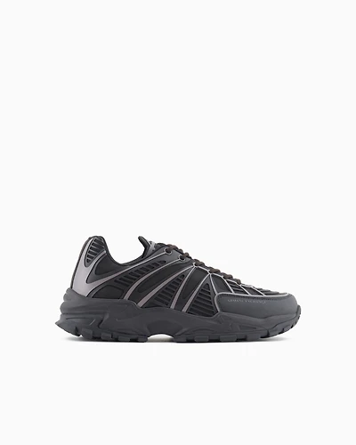 Sneakers with optical effect design and maxi sole