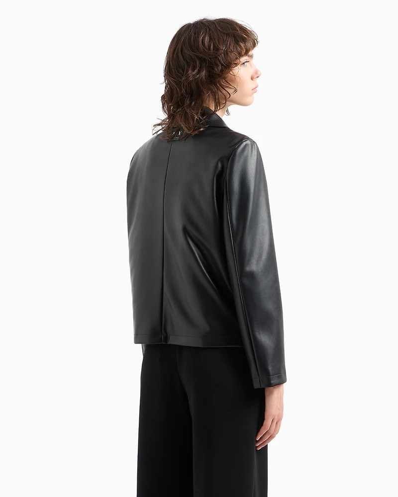 Faux leather jacket with side zip