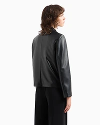 Faux leather jacket with side zip