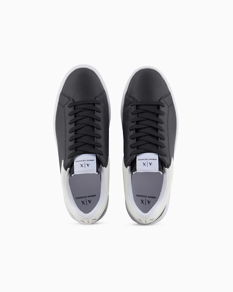 Leather sneakers with logo on the sole