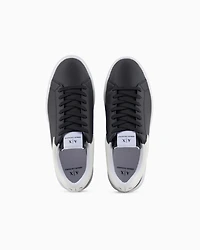 Leather sneakers with logo on the sole