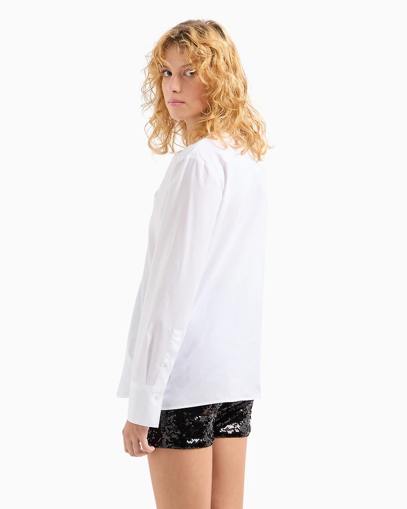 Lyocell blend shirt with bow on the neck