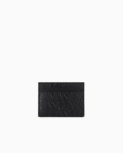 Card holder made of recycled material with embossed logo writing