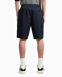 Cotton twill cargo shorts with maxi pockets