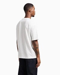 Regular fit cotton T-shirt with tone-on-tone allover logo