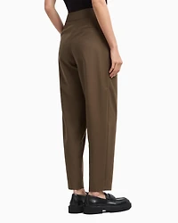 Twill pleated trousers