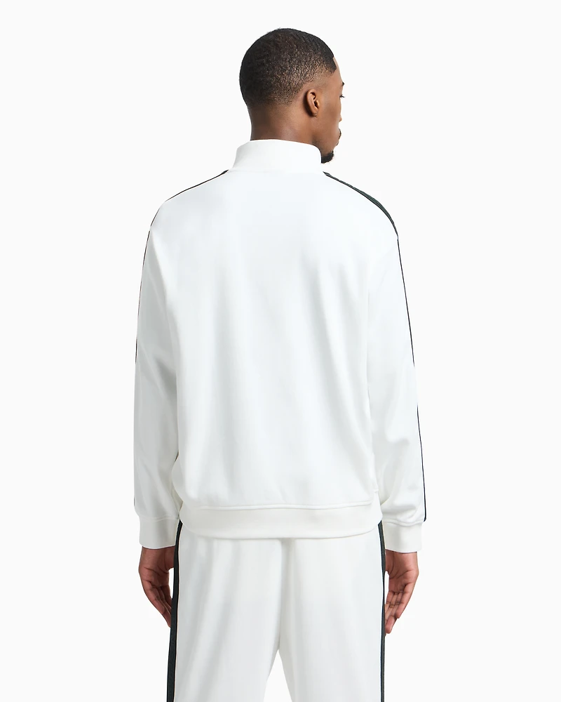 Full zip sweatshirt with logo bands
