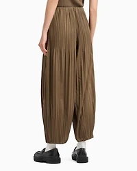 Wide trousers pleated fabric