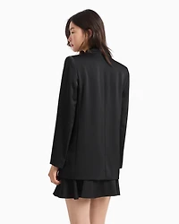 Single-breasted jacket matte satin fabric