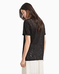 Relaxed fit T-shirt flamed fabric with logo
