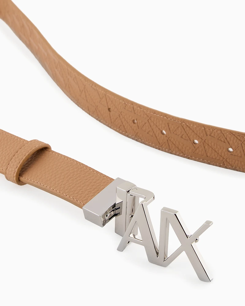 Reversible belt with logo