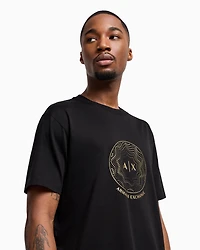 Regular fit T-shirt with golden rhinestones