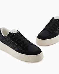 Sneakers with allover logo insert