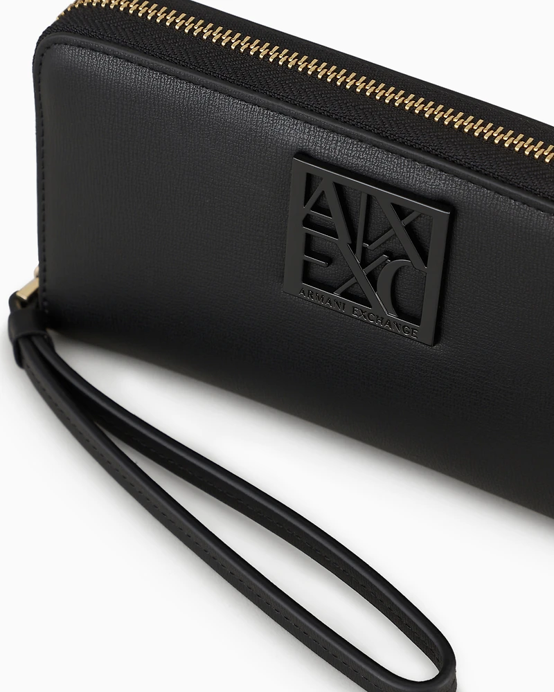 Armani Exchange -  Horizontal wallet with logo, Woman, Black, Size: TU