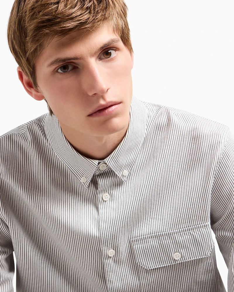 Regular fit button down striped shirt