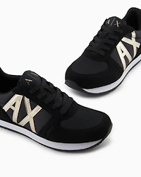 Microfiber sneakers with logo