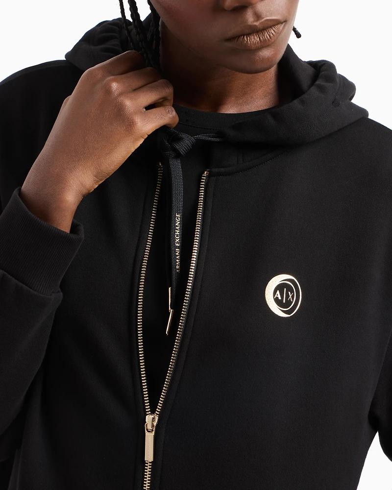 Metal Logo Zip Up Hoodie