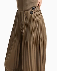 Wide trousers pleated fabric