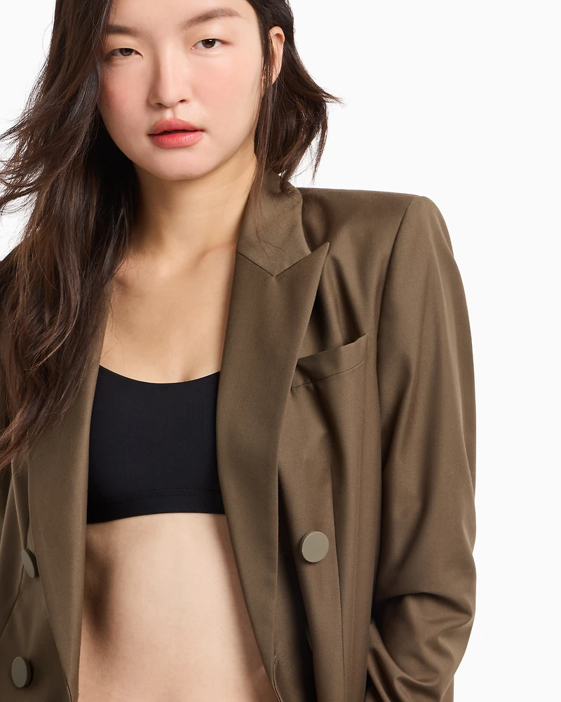 Double-breasted twill jacket