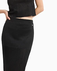 Lurex yarn pencil skirt