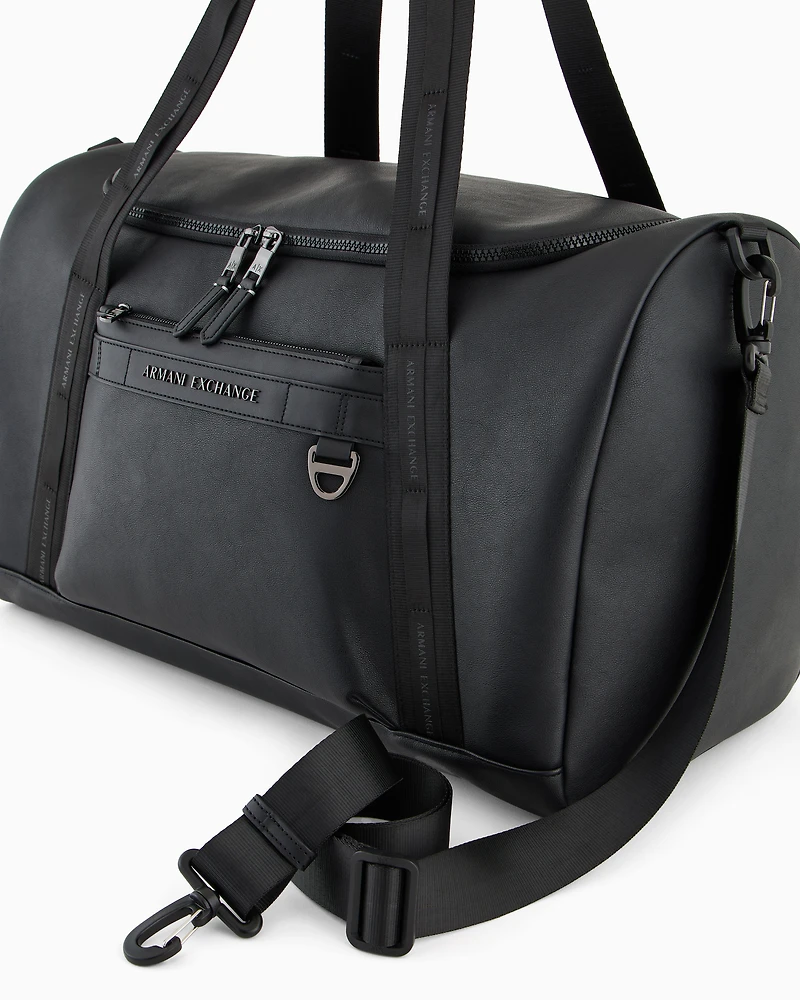 Duffel bag in resistant coated material with two handles