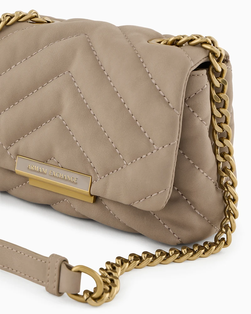 Quilted shoulder bag with chain