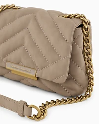 Quilted shoulder bag with chain