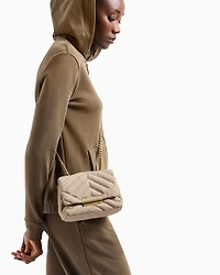Quilted shoulder bag with chain