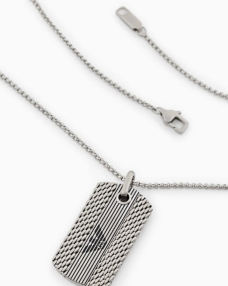 Emporio Armani -  Stainless Steel Dog Tag Necklace, Man, Multicoloured, Size: TU