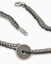 Emporio Armani -  Stainless Steel and IP Gun-Plating Chain Necklace, Man, Multicoloured, Size: TU