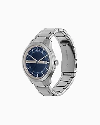 Three-hand movement watch with date display